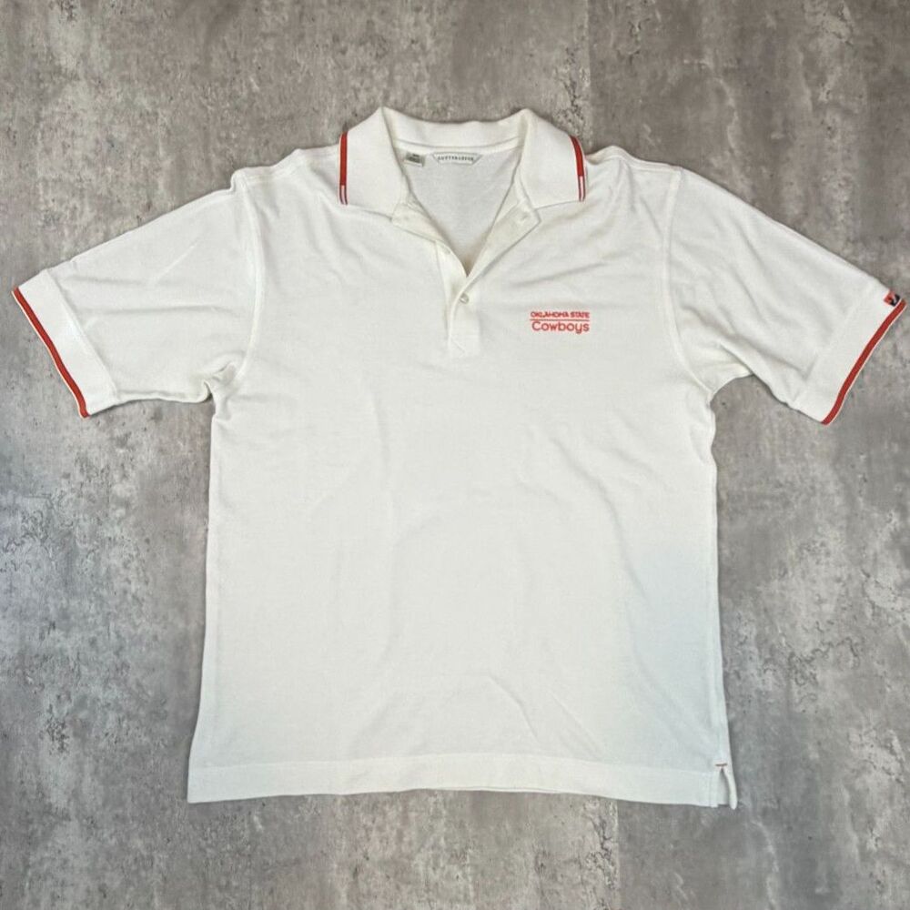 Cutter & Buck Oklahoma State Cowboys Polo Men's M White Orange NCAA